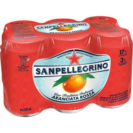 San Pellegrino Eau gazeuse aromatisée Aranciata Rossa 33cl (pack de 6)