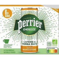 Energize Perrier Eau aromatisée gazeuse mandarine 33cl (pack de 6)