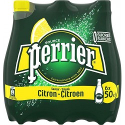 Perrier Eau minérale gazeuse saveur Citron 50cl (pack de 6)