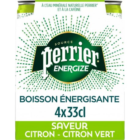 Perrier Energize Citron - Citron vert 33cl (pack de 4)