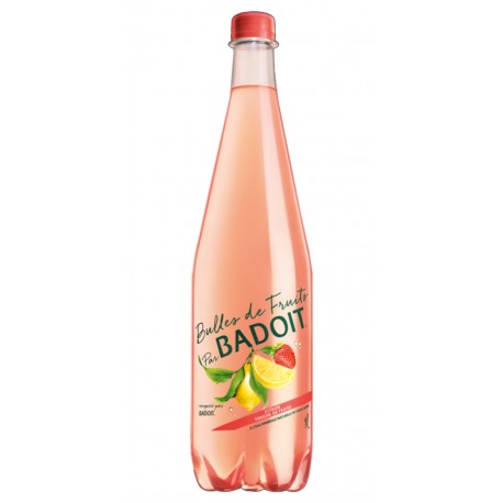 Badoit Bulles de Fruits Citron Touche de Fraise 1L (lot de 12 bouteilles)