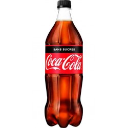 Coca-Cola Zéro Soda à base de cola sans sucres 1L (lot de 4 bouteilles)