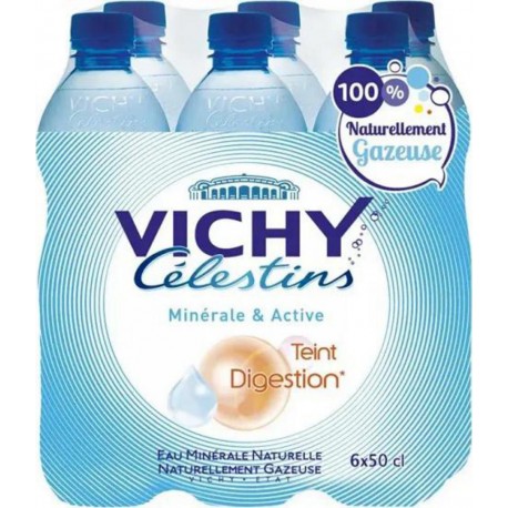 Vichy Célestins Eau minérale naturelle gazeuse 6 x 50cl (pack de 6)