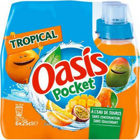 Oasis Pocket Tropical 25cl (lot de 12 packs de 6 soit 72 canettes)
