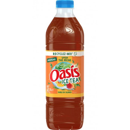 Oasis Thé glacé Saveur Pêche 1,5L (lot de 6 bouteilles)