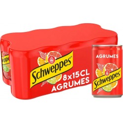 Schweppes Agrum's aux saveurs 4 agrumes 15cl (pack de 8)