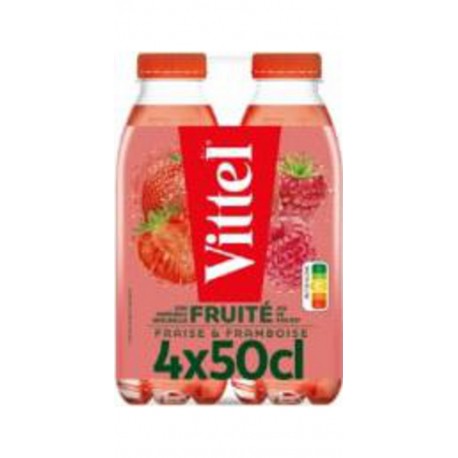 VITTEL Eau Plate Aromatisée Fraise Framboise 4x50cL (pack de 4)