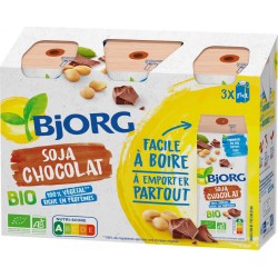 BJORG Boisson Végétale Soja Chocolat Bio 3x25cL