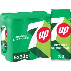 7UP Soda au Citron et Citron Vert 33cl (pack de 6)